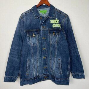 Free People x SANDRINE ROSE Tres Cool Oversized Denim Jean Jacket Medium Wash S